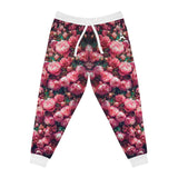 PARIZ Pink Peonies Joggers (white trim)