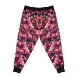 PARIZ Pink Peonies Joggers (Black trim)