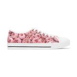 PARIZ Pastel Pink Peony Women's Low Top Sneakers