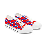 Checkered Colorado Flag Women's Low Top Sneakers (Red Background)