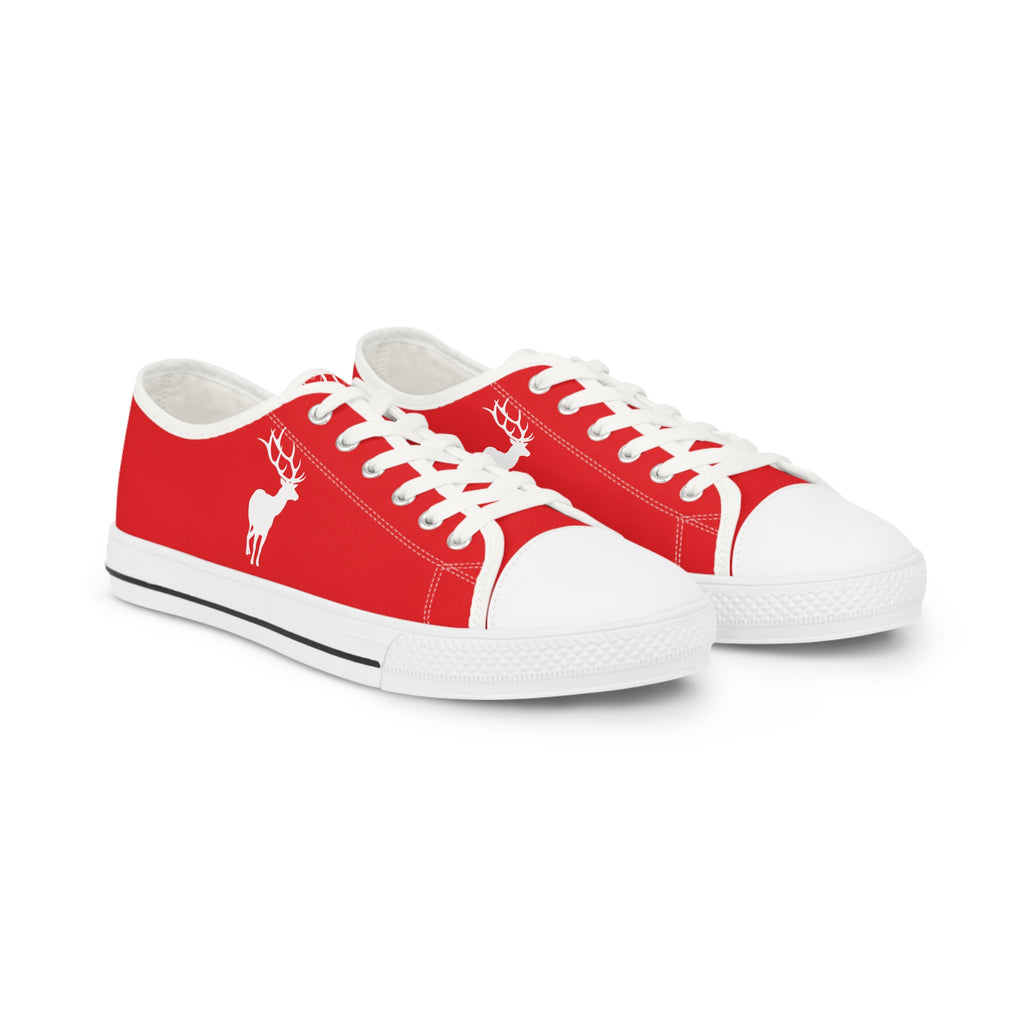 ZeLimited Male Elk Silhouette Men's Low Top Sneakers (Red)