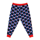 ZeLimited Colorado Checkered Flag Athletic Joggers (Red with black)
