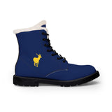 ZeLimited Female Elk Silhouette Women's Fur-Lined Boots (Navy Blue 2)