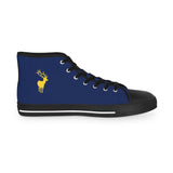 ZeLimited Male Elk Silhouette Men's High Top Sneakers (Navy Blue 2)