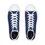 ZeLimited Male Elk Silhouette Men's High Top Sneakers (Navy Blue 2)
