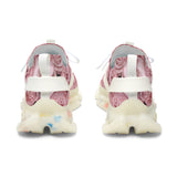 PARIZ Pastel Pink Peonies Women's Athletic Sneakers