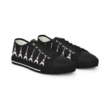 PARIZ Eiffel Tower Men's Low Top Sneakers (Black with White)