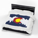 Colorado Flag - Cozy Velveteen Plush Blanket