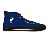 ZeLimited Female Elk Silhouette Women's High Top Sneakers (Navy Blue)