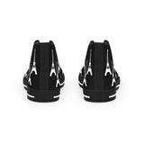 PARIZ Eiffel Tower Men's High Top Sneakers (Black with White)