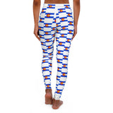 Women's Colorado Checkered Flag Leggings (White)