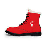 ZeLimited Male Elk Silhouette Men's Fur-Lined Boots (Red)