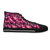 PARIZ Pink Peonies Women's High Top Sneakers
