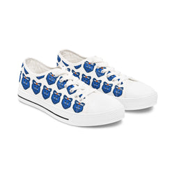 Blue Bear Women's Low Top Sneakers (White Background)