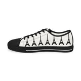 PARIZ Eiffel Tower Men's Low Top Sneakers (White with Black)