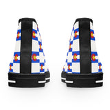 Colorado Checkered Flag Women's High Tops (white background)