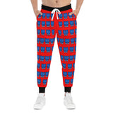 ZeLimited Blue Bear Men's Athletic Joggers (Red with Black)