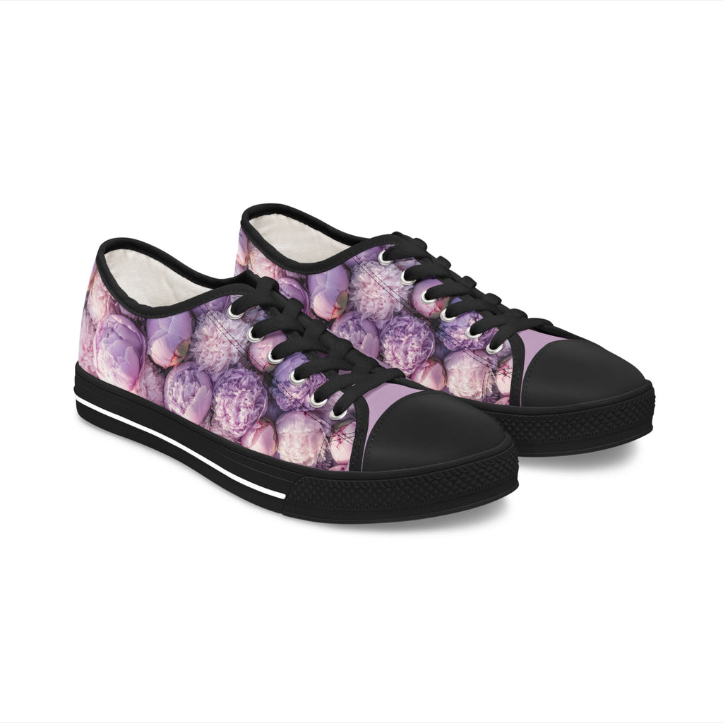 PARIZ Lavender Peonies Women's Low Top Sneakers