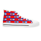 Colorado Checkered Flag Women's High Tops (red background)