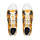 PARIZ Yellow Peonies Men's High Top Sneakers