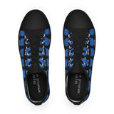 Blue Bear Men's Low Top Sneakers (Black background)