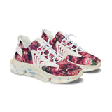 PARIZ Pink Peonies Women's Athletic Sneakers