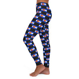 Women's Colorado Checkered Flag Leggings (Black)