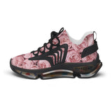 PARIZ Pastel Pink Peonies Women's Athletic Sneakers