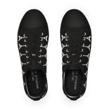 PARIZ Eiffel Tower Men's Low Top Sneakers (Black with White)