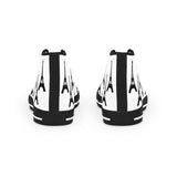PARIZ Eiffel Tower Men's High Top Sneakers (White with Black)
