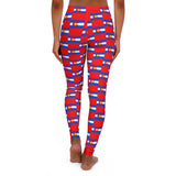 Women's Colorado Checkered Flag Leggings (Red)