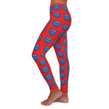 ZeLimited Blue Bear Women's Red All-Over Print Leggings