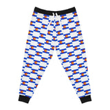ZeLimited Colorado Checkered Flag Athletic Joggers (Black with White)