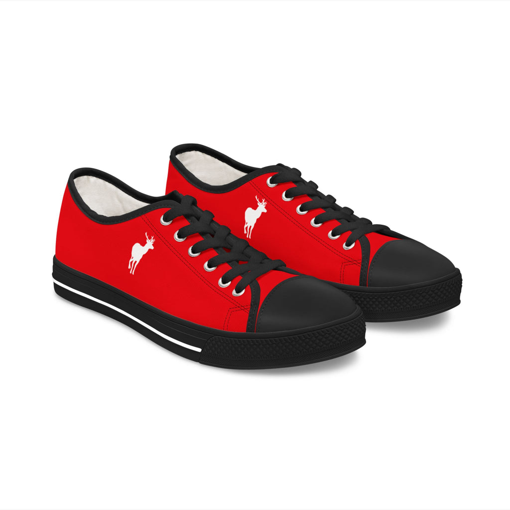ZeLimited Female Elk Silhouette Women's Low Top Sneakers (Red)