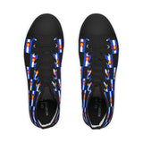 Colorado Checkered Flag Men's High Top Sneakers (black background)