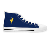 ZeLimited Female Elk Silhouette Women's High Top Sneakers (Navy Blue 2)