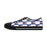 Checkered Colorado Flag Women's Low Top Sneakers (White Background)