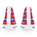Colorado Checkered Flag Women's High Tops (red background)