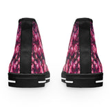 PARIZ Pink Peonies Women's High Top Sneakers