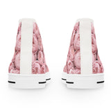 PARIZ Pastel Pink Peonies Women's High Top Sneakers