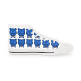 Blue Bear Men's High Top Sneakers (White background)