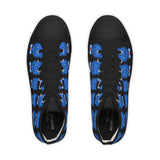 Blue Bear Men's High Top Sneakers (Black background)