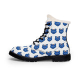 Blue Bear Women's Fur-Lined Leather Boots (White background)