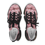PARIZ Pastel Pink Peonies Women's Athletic Sneakers