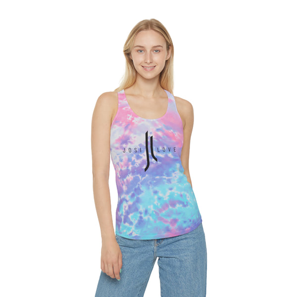 JOSI LOVE Graphic Tee, Tie Dye Racerback Tank Top - Style Shirt for Yoga and Festivals