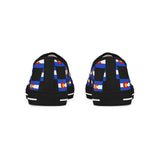 Colorado Checkered Flag Men's Low Top Sneakers (Black background)