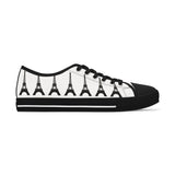 PARIZ Eiffel Tower Women's Low Top Sneakers (white with black)