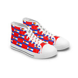 Colorado Checkered Flag Women's High Tops (red background)