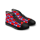Colorado Checkered Flag Women's High Tops (red background)