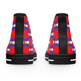 Colorado Checkered Flag Women's High Tops (red background)
